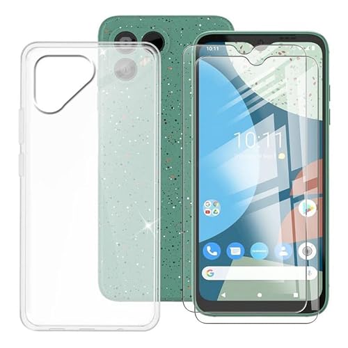 BUNAL für Fairphone 4 (6.30") Handyhülle + (2 Sätze) Gehärtetes Glas, Transluzentes Weiß Silikon Handyhülle, rutschfeste Schutzhülle, Stoßfest Handyhülle von BUNAL