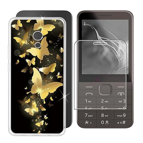 BUNAL für Nokia 235 4G 2024 (2.80") Handyhülle + Gehärtetes Glas, Silikon Hülle rutschfeste Stoßfest Sturzsichere Transparent Schutzhülle - Fäulnis 1 von BUNAL