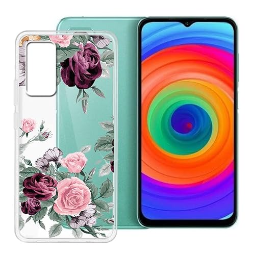 BUNAL für Ulefone Note 14 (6.52") Handyhülle, Silikon Handyhülle, Transparente Silikon Handyhülle, Handyhülle, rutschfeste Handyhülle, Silikon Schutzhülle-Blumen-YQ12 von BUNAL