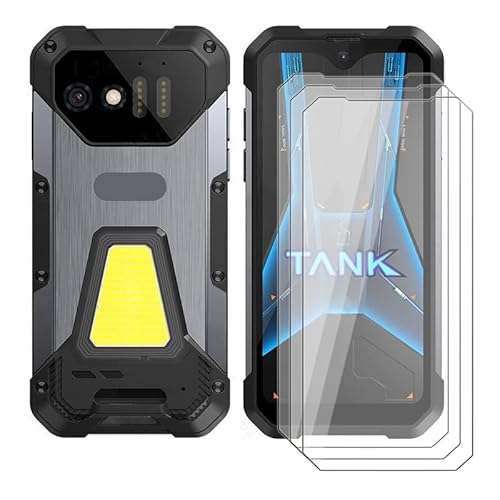 BUNAL für Unihertz 8849 Tank Mini 1 (4.30") Gehärtetes Glas (3 Sätze), 9H Härte Displayschutzfolie, Anti-Kratzen Anti-Fingerprint Gehärtetes Glasschutzglas Gehärtete Folie von BUNAL