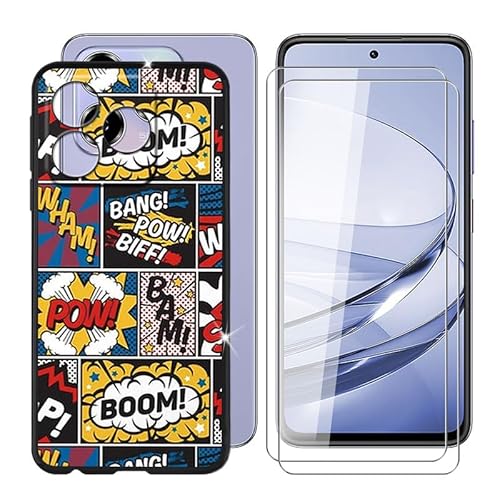 BUNAL für ZTE Blade V60 (6.72") Handyhülle + Displayschutz(2 Sätze), Silikon Hülle rutschfeste Stoßkasten Schale Schutzhülle + Gehärtetes Glas - Überraschung von BUNAL