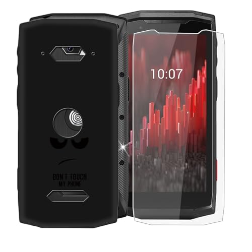 BUNALFaa Hülle + Gehärtetes Glas für Crosscall Core M5 (4.95") Handyhülle Silikon Cover rutschfeste Schutzhülle Schale Black Schutzhülle Bumper - Displayschutzfolie - Stare at You von BUNALFaa
