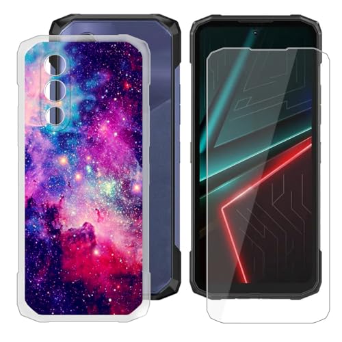 BUNALFaa Hülle + Gehärtetes Glas für Doogee Blade20 Turbo (6.60") Handyhülle Silikon Cover rutschfeste Schutzhülle Schale Transparent Schutzhülle Bumper - Displayschutzfolie - außerirdisch von BUNALFaa