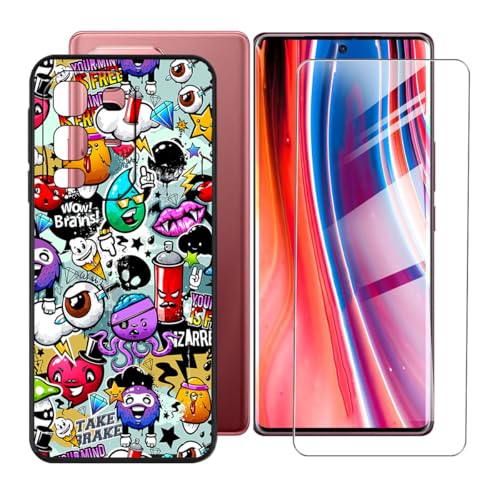 BUNALFaa Hülle + Gehärtetes Glas für Infinix Note 50s 5G+ (6.78") Handyhülle Silikon Cover rutschfeste Schutzhülle Schale Black Schutzhülle Bumper - Displayschutzfolie - Mehrere Augen von BUNALFaa