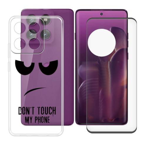 BUNALFaa Hülle + Gehärtetes Glas für Motorola Edge 60 Pro (6.67") Handyhülle Silikon Cover rutschfeste Schutzhülle Schale Transparent Schutzhülle Bumper - Displayschutzfolie - Stare at You von BUNALFaa