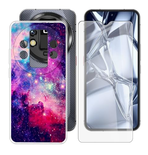 BUNALFaa Hülle + Gehärtetes Glas für Oukitel WP200 Pro (6.56") Handyhülle Silikon Cover rutschfeste Schutzhülle Schale Transparent Schutzhülle Bumper - Displayschutzfolie - außerirdisch von BUNALFaa