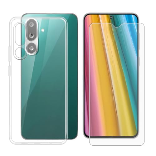 BUNALFaa Hülle + Gehärtetes Glas für Samsung Galaxy F56 5G (6.70") Handyhülle Silikon Cover rutschfeste Schutzhülle Schale Transparent Schutzhülle Bumper - Displayschutzfolie von BUNALFaa