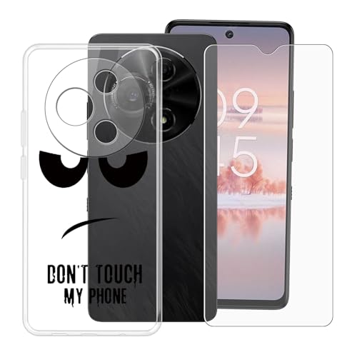 BUNALFaa Hülle + Gehärtetes Glas für TCL 60 NXTpaper (6.80") Handyhülle Silikon Cover rutschfeste Schutzhülle Schale Transparent Schutzhülle Bumper - Displayschutzfolie - Stare at You von BUNALFaa