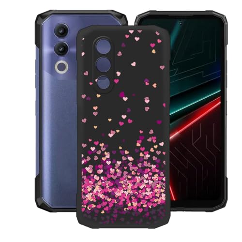 BUNALFaa Hülle für Doogee Blade20 (6.60") Cover, schwarz Handyhülle rutschfeste Stoßfest Sturzsichere Schutzhülle Schale Weich Silikon Case für -Herz von BUNALFaa