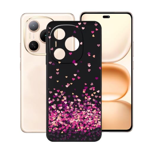 BUNALFaa Hülle für Honor Power (6.78") Cover, schwarz Handyhülle rutschfeste Stoßfest Sturzsichere Schutzhülle Schale Weich Silikon Case für -Herz von BUNALFaa