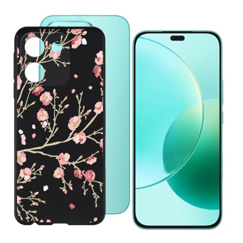 BUNALFaa Hülle für Honor X70i Cover, schwarz Handyhülle rutschfeste Stoßfest Sturzsichere Schutzhülle Schale Weich Silikon Case für Honor X70i -Rosa Blumen BUNALFaa Hülle für Honor X70i Cover, schwarz Handyhülle rutschfeste Stoßfest Sturzsichere Schutzhülle Schale Weich Silikon Case für Honor X70i -Rosa Blumen von BUNALFaa