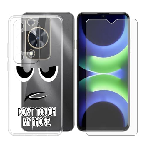 BUNALFaa Hülle für Huawei Nova Y63 (6.75") Cover Handyhülle + Gehärtetes Glas schutzfolie Displayschutzfolie, Hüllen Sturzsichere Transparent Weich Silikon Case -Stör Mich Nicht. von BUNALFaa
