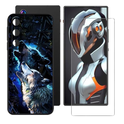 BUNALFaa Hülle für Nubia Red Magic 10 Air (6.80") Cover Handyhülle + Gehärtetes Glas schutzfolie Displayschutzfolie -Sturzsichere Schutzhülle Black Weich Silikon Case -Auf der Reise von BUNALFaa