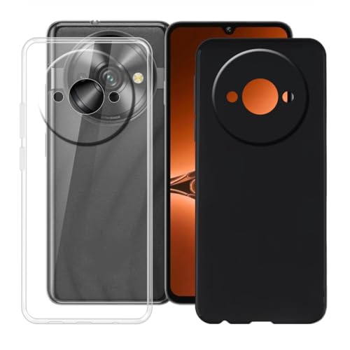 BUNALFaa Hülle für Oukitel C59 Pro Cover, Handyhülle rutschfeste Stoßfest Sturzsichere Schutzhülle Schale Weich Silikon Case - (2 Sätze) Schwarz+Transparent von BUNALFaa