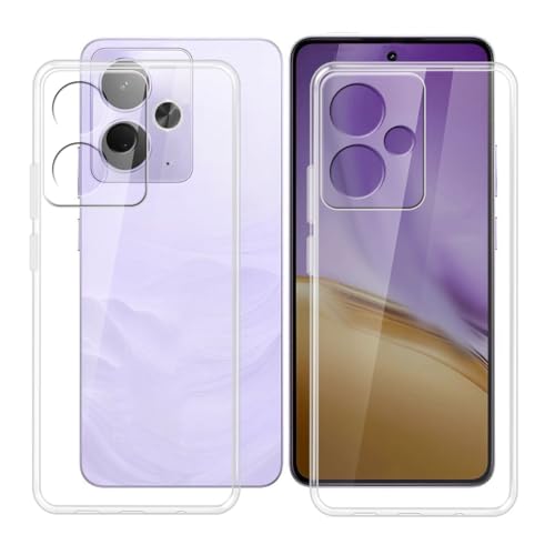 BUNALFaa Hülle für Realme 14T 5G (6.67") Cover, (2 Sätze) Transparent Handyhülle rutschfeste Stoßfest Sturzsichere Schutzhülle Schale Weich Silikon Case von BUNALFaa