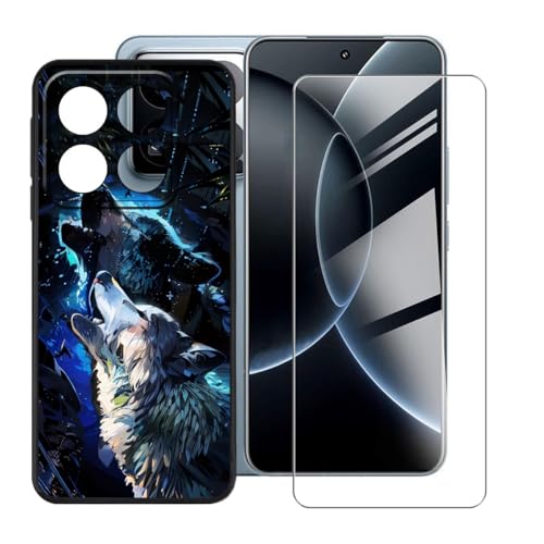 BUNALFaa Hülle für Xiaomi 15S Pro (6.73") Cover Handyhülle + Gehärtetes Glas schutzfolie Displayschutzfolie -Sturzsichere Schutzhülle Black Weich Silikon Case -Auf der Reise von BUNALFaa