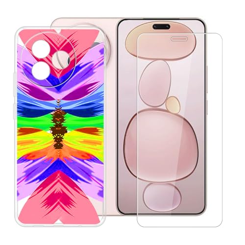 BUNALFaa Hülle für Xiaomi Civi 5 Pro (6.55") Cover Handyhülle + Gehärtetes Glas schutzfolie Displayschutzfolie, Hüllen Sturzsichere Schutzhülle Transparent Weich Silikon Case -Farbe von BUNALFaa