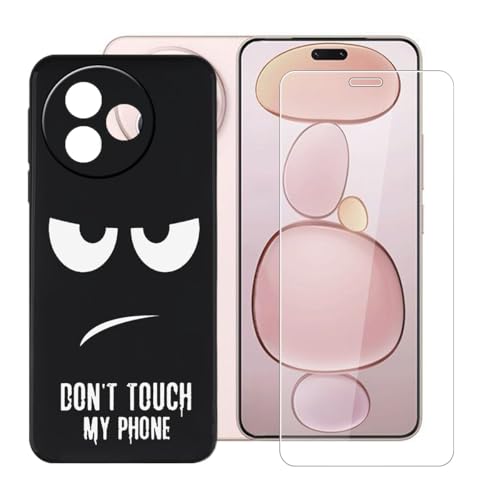 BUNALFaa Hülle für Xiaomi Civi 5 Pro (6.55") Cover Handyhülle + Gehärtetes Glas schutzfolie Displayschutzfolie -Sturzsichere Schutzhülle Black Weich Silikon Case -Lass Mich in Ruhe von BUNALFaa