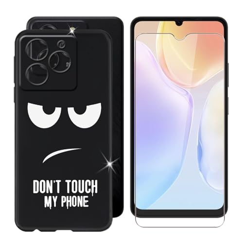 BUNALFaa für Ulefone Note 20 Pro (6.75") Handyhülle + Gehärtetes Glas, Hülle rutschfeste Stoßfest Sturzsichere Schutzhülle Weich Silikon Case + Displayschutz - Nicht anfassen von BUNALFaa
