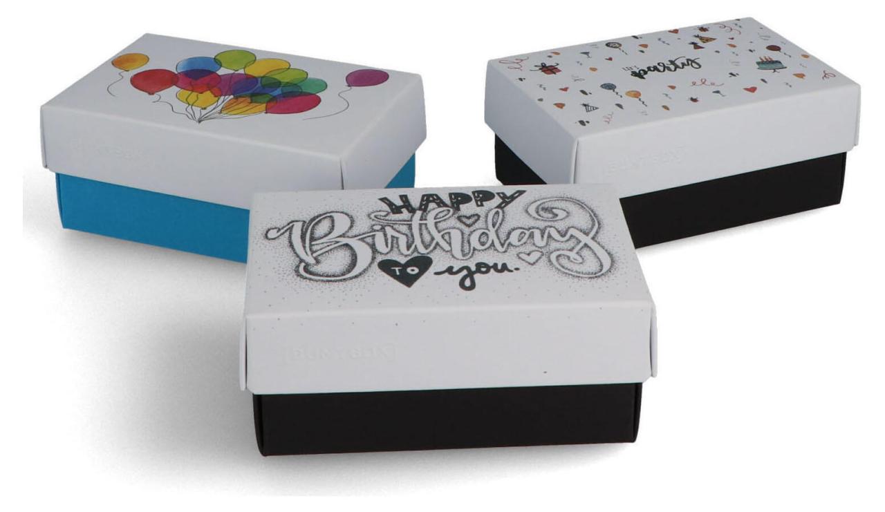 BUNTBOX Geschenkboxen-Set Geburtstag M 1,1 l - 17,0 x 11,0 x 6,0 cm weiß, bla... von BUNTBOX