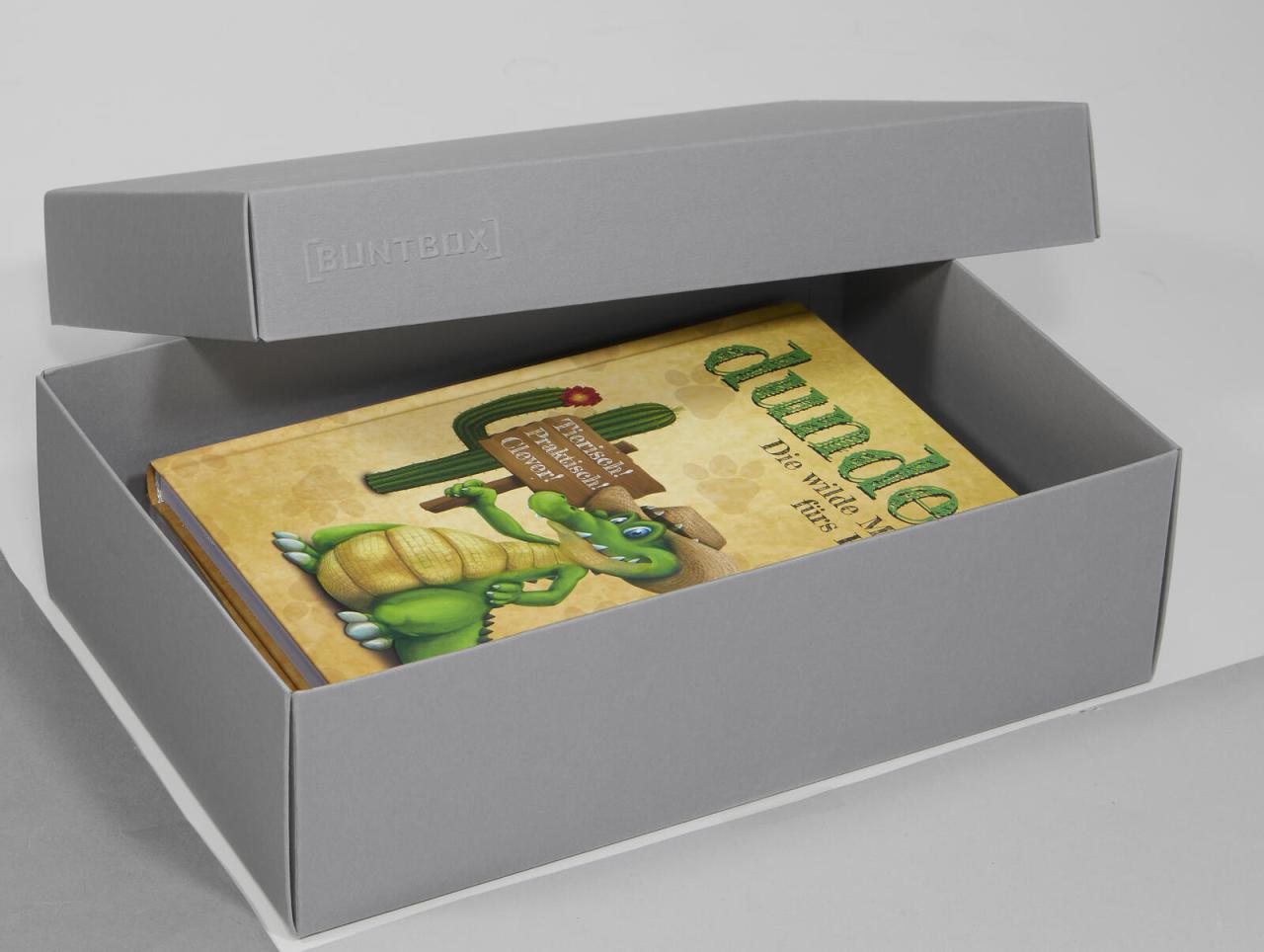BUNTBOX Geschenkboxen Buntbox Geschenkbox L grau 2St 3,6 l - 26,6 x 17,2 x 7,... von BUNTBOX