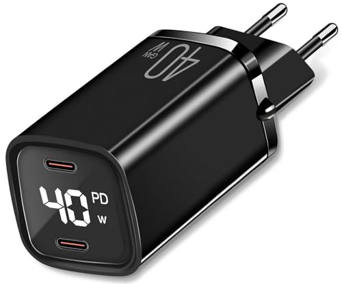 Mini 40W USB C Ladegerät GaN mit LED Display, BUOTAU Handy Netzteil 2 Port USB C Schnellladegerät PD QC PPS Schnellladen für iPhone 8 X 11 12 13 14 15 Pro Max, iPad, Samsung Galaxy, Google Pixel usw Mini 40W USB C Ladegerät GaN mit LED Display, BUOTAU Handy Netzteil 2 Port USB C Schnellladegerät PD QC PPS Schnellladen für iPhone 8 X 11 12 13 14 15 Pro Max, iPad, Samsung Galaxy, Google Pixel usw von BUOTAU