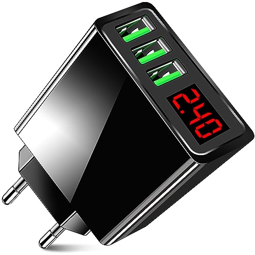 USB Ladegerät Mehrfach mit LED Display, BUOTAU 3 Port USB A Netzteil 5V 2A Universal USB Charger Multiport für iPhone 7 8 X 11 12 13 14 15 Pro Max, iPad, Samsung Galaxy, Google Pixel, Handy usw USB Ladegerät Mehrfach mit LED Display, BUOTAU 3 Port USB A Netzteil 5V 2A Universal USB Charger Multiport für iPhone 7 8 X 11 12 13 14 15 Pro Max, iPad, Samsung Galaxy, Google Pixel, Handy usw von BUOTAU