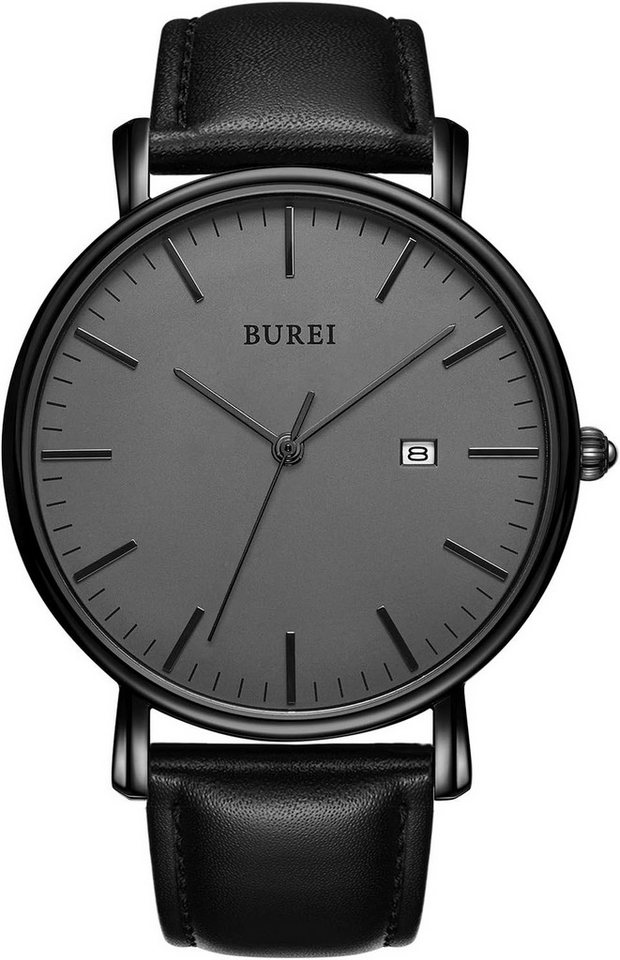 BUREI Fur Herren mit Minimalistisch Analog Quarz Wasserdicht Ultradünne Watch, Elegante mit Lederarmband, Kratzfestem Glas und Wasserschutz BUREI Fur Herren mit Minimalistisch Analog Quarz Wasserdicht Ultradünne Watch, Elegante mit Lederarmband, Kratzfestem Glas und Wasserschutz von BUREI