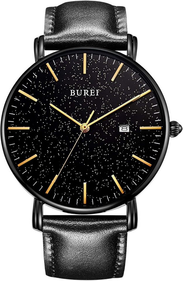 BUREI Fur Herren mit Minimalistisch Analog Quarz Wasserdicht Ultradünne Watch, Elegante mit Lederarmband, Kratzfestem Glas und Wasserschutz BUREI Fur Herren mit Minimalistisch Analog Quarz Wasserdicht Ultradünne Watch, Elegante mit Lederarmband, Kratzfestem Glas und Wasserschutz von BUREI