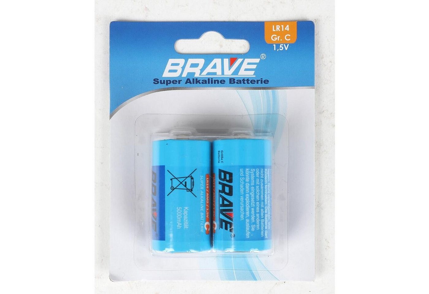 BURI 12x Brave Alkaline Batterien 2er Set Gr.C 1,5V LR14 Industrial Univers Batterie, (24 St) von BURI