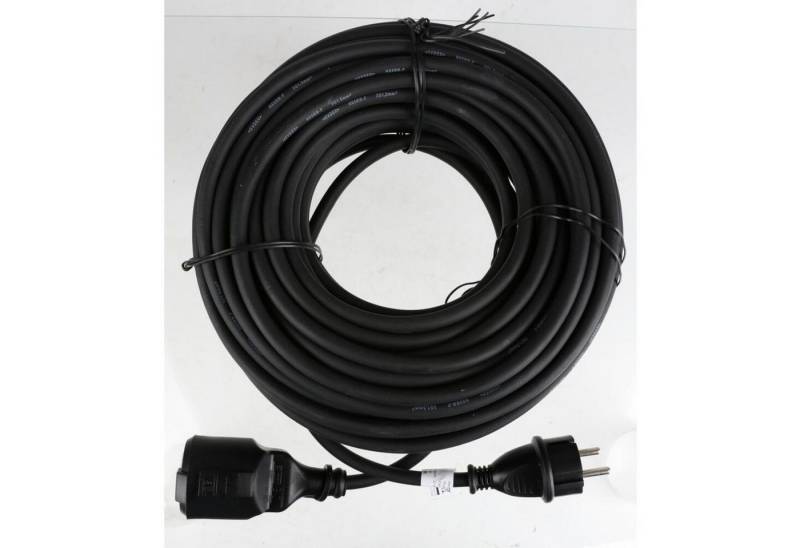 BURI 4x Verlängerungskabel 25m Gummi Schwarz Außen IP44 Garten Strom Verlängerungskabel von BURI