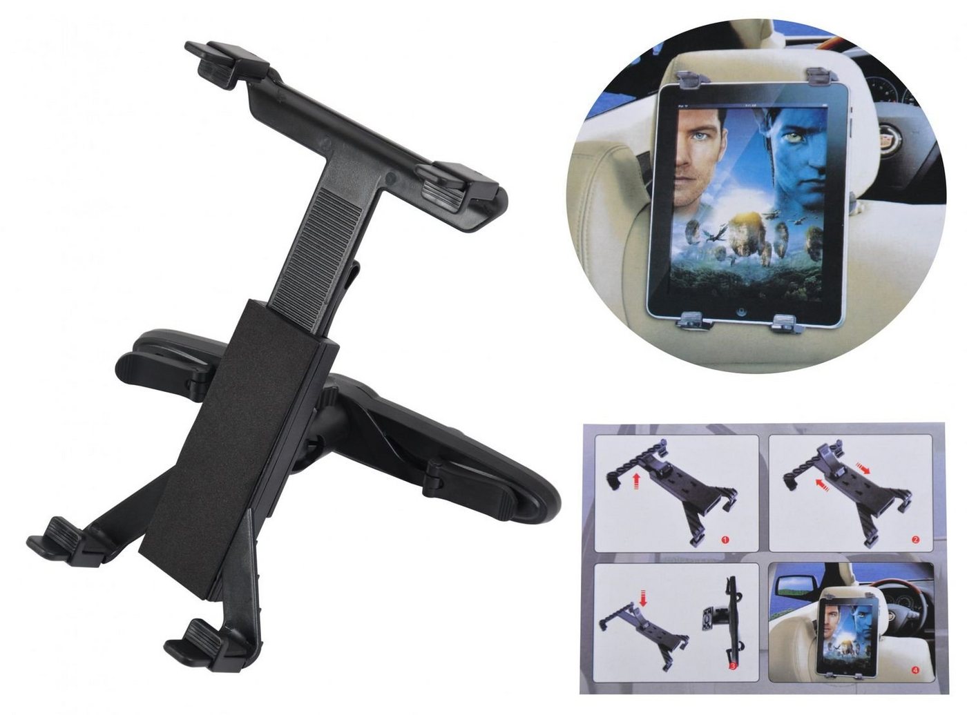 BURI Universal Tablet Halterung Kopfstützenhalter verstellbar 360º Halter Tablet-Halterung BURI Universal Tablet Halterung Kopfstützenhalter verstellbar 360º Halter Tablet-Halterung von BURI