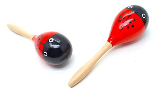 Erwachsene, 1 Paar, roter Marienkäfer, spanischer Maracas, rote Punkte, traditionelle spanische Farben, Rumba-Rührstäbchen, Handarbeit, Musikinstrument, Maraca Erwachsene, 1 Paar, roter Marienkäfer, spanischer Maracas, rote Punkte, traditionelle spanische Farben, Rumba-Rührstäbchen, Handarbeit, Musikinstrument, Maraca von BUSHWACKA