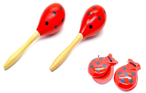 Erwachsene Maracas und Kastagneten aus Holz. komplettes musikalisches Set aus Spanien, Farbe der Punkte, Spanische traditionelle Farben, Rumba Schütteln Handklopfen Erwachsene Maracas und Kastagneten aus Holz. komplettes musikalisches Set aus Spanien, Farbe der Punkte, Spanische traditionelle Farben, Rumba Schütteln Handklopfen von BUSHWACKA