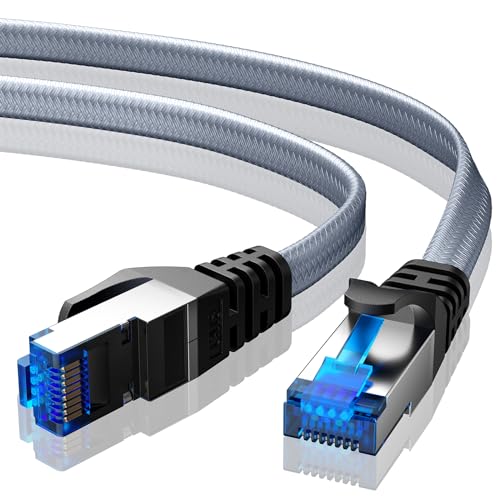 BUSOHE Cat 8 LAN Kabel 5Meter, 40Gbps 2000MHz Ethernet Kabel Netzwerkkabel, Flach Hochgeschwindigkeits Gigabit RJ45 Patchkabel, Geflochtener Internet Kabel Kompatibel mit PC, Router, Modem BUSOHE Cat 8 LAN Kabel 5Meter, 40Gbps 2000MHz Ethernet Kabel Netzwerkkabel, Flach Hochgeschwindigkeits Gigabit RJ45 Patchkabel, Geflochtener Internet Kabel Kompatibel mit PC, Router, Modem von BUSOHE