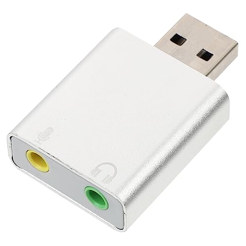 BUTIFULSIC USB Externe Soundkarte Antriebsloser Adapter USB-Sound USB-Audio-Adapter Externer USB Universaladapter Computeradapter Für Laptops 3D Aluminiumlegierung Rechner von BUTIFULSIC