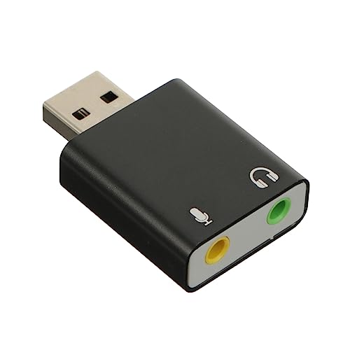 BUTIFULSIC USB Externe soundkarte USB-Sound Audio Adapter 3D Sound Karten 7. 1 USB-Stereo-Audioadapter Ton Mini Externe USB-Audio-Soundkarten 7.1 USB-Stereo-Audio-Adapter Aluminiumlegierung von BUTIFULSIC