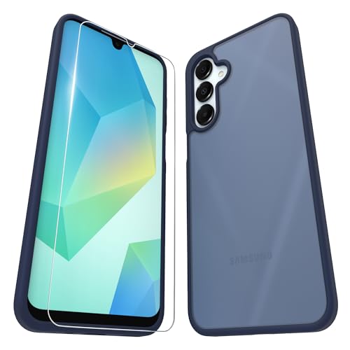 BUTISHIYU Hülle für Samsung Galaxy A16 4G / 5G mit 1 Stück Panzer Schutz Glas, Stoßfeste Kratzfeste Samsung A16 Hülle Matt Durchscheinende Rückseite Anti-Fingerabdruck Schutzhülle Case - Blau BUTISHIYU Hülle für Samsung Galaxy A16 4G / 5G mit 1 Stück Panzer Schutz Glas, Stoßfeste Kratzfeste Samsung A16 Hülle Matt Durchscheinende Rückseite Anti-Fingerabdruck Schutzhülle Case - Blau von BUTISHIYU