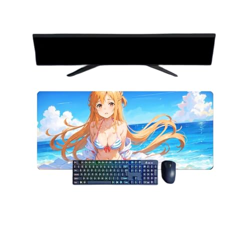ButkUs Sword Art Online Yuuki Asuna XXL-Mauspad, 800 x 300 mm, Mauspad, Gaming-Tastatur, wasserdicht und 3 mm, rutschfeste Gummibasis, strukturierte Oberfläche von BUTKUS