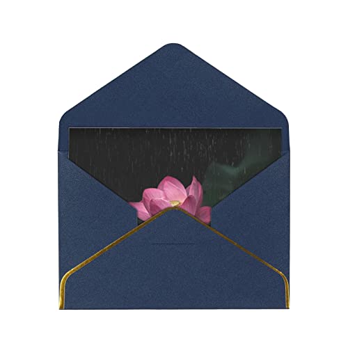 Gold getrimmte Perle Papier Gruß Lotus Blume Karte. Weihnachtskarte/Neujahr/Geburtstag/Urlaubswünsche mit gedrucktem Muster. von BUULOO