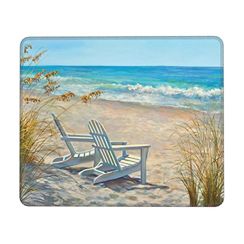 Rechteckiges Mauspad mit Strandszene mit Stühlen, rutschfeste Gummiunterseite, Mauspad für Büro, Laptop, modern und personalisiert. Rechteckiges Mauspad mit Strandszene mit Stühlen, rutschfeste Gummiunterseite, Mauspad für Büro, Laptop, modern und personalisiert. von BUULOO