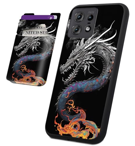BVCLKJPOI Schutzhülle für Motorola Edge 50 Pro mit Kartenhalter, 2-in-1 dünne TPU-Schutzhülle und aufklebbare Brieftaschentasche, kratzfeste, weiche Schutzhülle für Moto Edge Pro 5G (6,7 Zoll), bunter von BVCLKJPOI