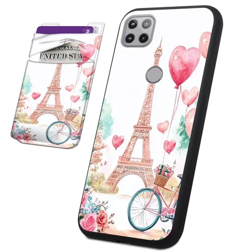 BVCLKJPOI Schutzhülle für Motorola One 5G Ace (6,7 Zoll), mit Kartenhalter, schlanke, stoßfeste TPU-Hülle + aufklebbare Brieftaschentasche, kratzfeste, weiche Schutzhülle für Motorola One 5G UW Ace von BVCLKJPOI