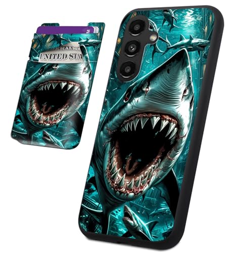 BVCLKJPOI Schutzhülle für Samsung Galaxy A16 5G mit Kartenhalter, schlanke TPU-stoßfeste Abdeckung + aufklebbare Brieftaschentasche, kratzfeste, weiche Schutzhülle für Galaxy A16 5G/4G, Haie BVCLKJPOI Schutzhülle für Samsung Galaxy A16 5G mit Kartenhalter, schlanke TPU-stoßfeste Abdeckung + aufklebbare Brieftaschentasche, kratzfeste, weiche Schutzhülle für Galaxy A16 5G/4G, Haie von BVCLKJPOI