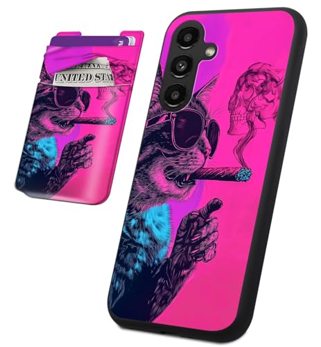 BVCLKJPOI Schutzhülle für Samsung Galaxy A34 5G mit Kartenhalter, schlanke TPU-stoßfeste Abdeckung + aufklebbare Brieftaschentasche, kratzfeste, weiche Schutzhülle für Galaxy A34 5G 6,6 Zoll von BVCLKJPOI