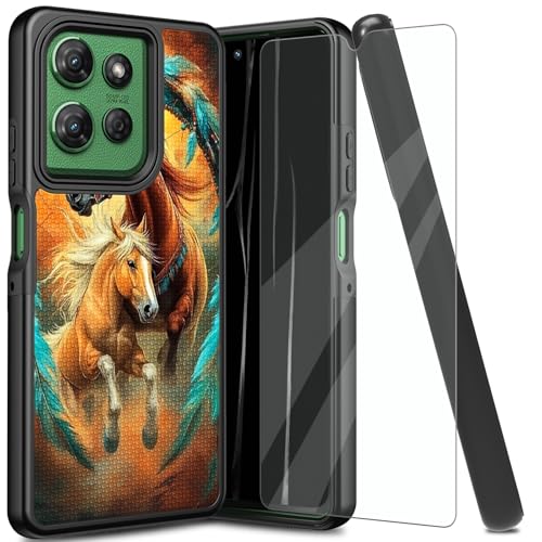 Durable Case for Motorola Moto G Power 5G 2025, Rugged Shockproof Protective Cover with Tempered Glass Protector, Military Grade Non-Slip Drop Slim Phone Case for Moto G Power 5G, Dream Chasing Horse Durable Case for Motorola Moto G Power 5G 2025, Rugged Shockproof Protective Cover with Tempered Glass Protector, Military Grade Non-Slip Drop Slim Phone Case for Moto G Power 5G, Dream Chasing Horse von BVCLKJPOI