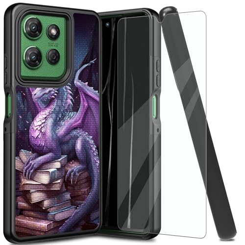 Durable Case for Motorola Moto G Power 5G 2025, Rugged Shockproof Protective Cover with Tempered Glass Protector, Military Grade Non-Slip Drop Slim Phone Case for Moto G Power 5G, Purple Dragon Books Durable Case for Motorola Moto G Power 5G 2025, Rugged Shockproof Protective Cover with Tempered Glass Protector, Military Grade Non-Slip Drop Slim Phone Case for Moto G Power 5G, Purple Dragon Books von BVCLKJPOI