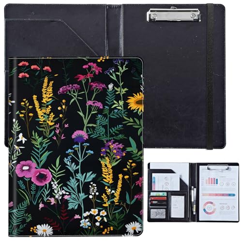 PU-Leder-Portfolio für Damen, Lebenslauf-Mappe für Vorstellungsgespräche, professioneller Business-Organizer mit Dokumentenhalter, Kartenfächern und Stiftschlaufe, passend für Klemmbrett im A4-Format PU-Leder-Portfolio für Damen, Lebenslauf-Mappe für Vorstellungsgespräche, professioneller Business-Organizer mit Dokumentenhalter, Kartenfächern und Stiftschlaufe, passend für Klemmbrett im A4-Format von BVCLKJPOI