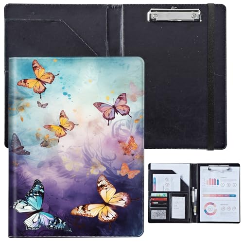 PU-Leder-Portfolio für Damen, Lebenslauf-Mappe für Vorstellungsgespräche, professioneller Business-Organizer mit Dokumentenhalter, Kartenfächern und Stiftschlaufe, passend für Klemmbrett im A4-Format PU-Leder-Portfolio für Damen, Lebenslauf-Mappe für Vorstellungsgespräche, professioneller Business-Organizer mit Dokumentenhalter, Kartenfächern und Stiftschlaufe, passend für Klemmbrett im A4-Format von BVCLKJPOI