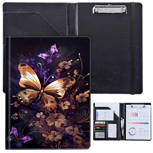 PU-Leder-Portfolio für Damen, Lebenslauf-Mappe für Vorstellungsgespräche, professioneller Business-Organizer mit Dokumentenhalter, Kartenfächern und Stiftschlaufe, passend für Klemmbrett im A4-Format PU-Leder-Portfolio für Damen, Lebenslauf-Mappe für Vorstellungsgespräche, professioneller Business-Organizer mit Dokumentenhalter, Kartenfächern und Stiftschlaufe, passend für Klemmbrett im A4-Format von BVCLKJPOI